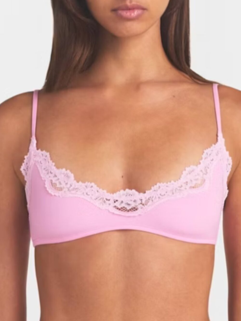 Fits Everybody Lace Scoop Bralette (Bubble Gum Tonal)
